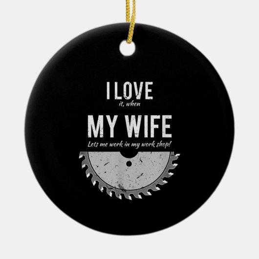 Carpenter Funny Wood met kerstmis Keramisch Ornament (Voorkant)