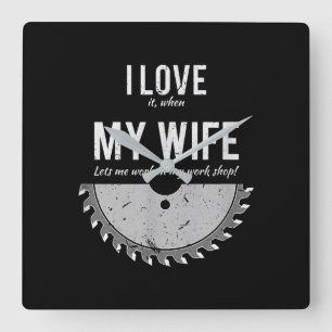 Carpenter Funny Wood met kerstmis Vierkante Klok