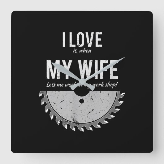 Carpenter Funny Wood met kerstmis Vierkante Klok (Voorkant)