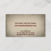 Carpenter Furniture Builder Visitekaartje (Achterkant)