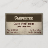 Carpenter Furniture Builder Visitekaartje (Voorkant)