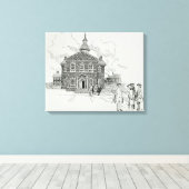 Carpenter Hall Philadelphia Canvas Afdruk (Insitu (Houten vloer))