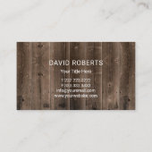 Carpenter Hammer Logo Rustic Wood Achtergrond Visitekaartje (Achterkant)