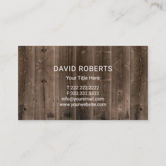 Carpenter Hammer Logo Rustic Wood Achtergrond Visitekaartje (Achterkant)