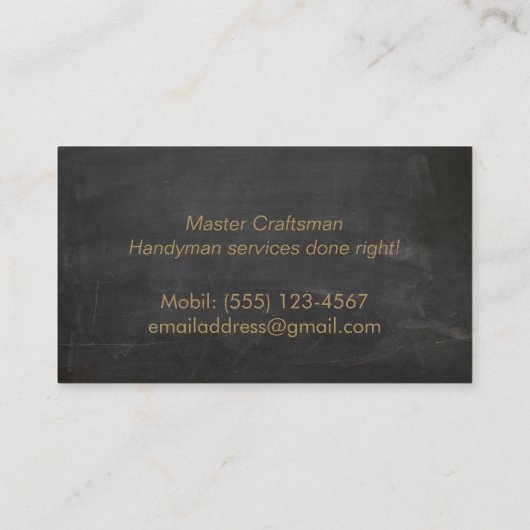 Carpenter Hammer Saw constructie verbouwing Visitekaartje (Achterkant)