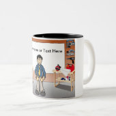 Carpenter, handyman - Mannelijke Cartoon Tweekleurige Koffiemok (Voorkant rechts)