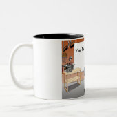 Carpenter, handyman - Mannelijke Cartoon Tweekleurige Koffiemok (Links)