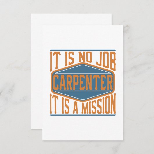 Carpenter - Het is geen baan, het is een missie Bedankkaart (Voorkant / Achterkant)