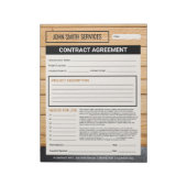 Carpenter Home Renovaties Overeenkomst Notitieblok (Linkerzijde)