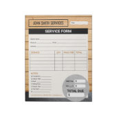 Carpenter Home Renovaties Service Formulier Factuu Notitieblok (Linkerzijde)
