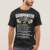 Carpenter Hourly Rate Tshirt (Voorkant)