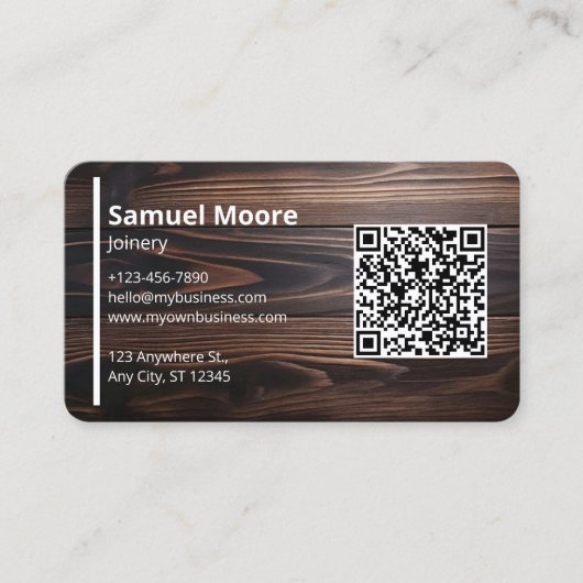 Carpenter houtbewerking Joinery Bezoek Visitekaartje (Voorkant)