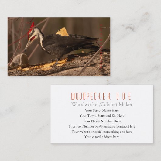 Carpenter, houtweddenwerker, kabinetsmachine met t visitekaartje (Voorkant / Achterkant)