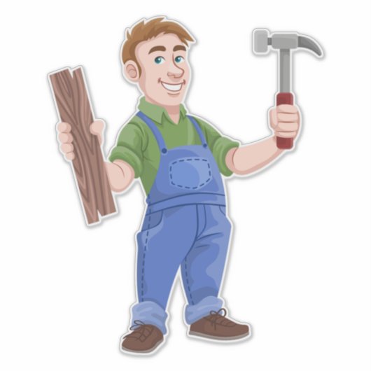 carpenter-hummer-houtconstructie sticker (Voorkant)