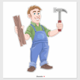 carpenter-hummer-houtconstructie sticker
