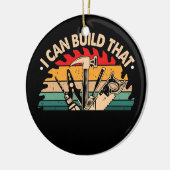 Carpenter ik kan dat grappige bos bouwen keramisch ornament (Links)