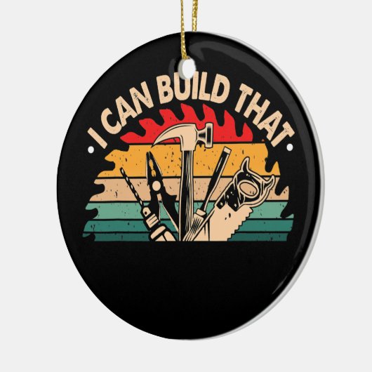 Carpenter ik kan dat grappige bos bouwen keramisch ornament (Links)