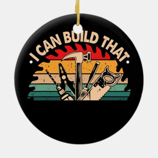 Carpenter ik kan dat grappige bos bouwen keramisch ornament (Achterkant)