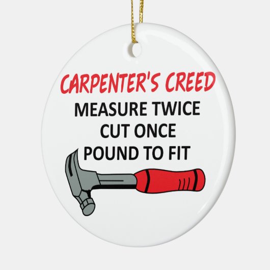 Carpenter is gemaakt keramisch ornament (Links)