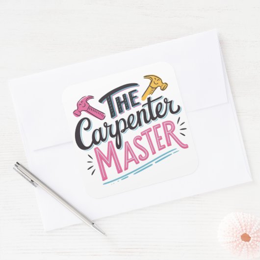 Carpenter job master  vierkante sticker (Envelop)
