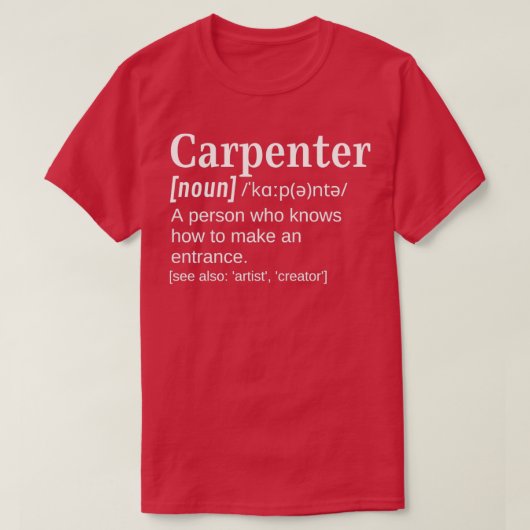 Carpenter Joiner Gift Funny Clever Definition Know T-shirt (Design voorkant)