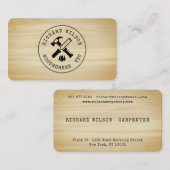 Carpenter logo rustieke houtnerf look professionee visitekaartje (Voorkant / Achterkant)