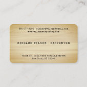 Carpenter logo rustieke houtnerf look professionee visitekaartje (Achterkant)