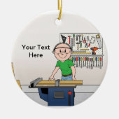 Carpenter - Male Keramisch Ornament (Voorkant)