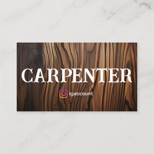Carpenter mannelijk ontwerp visitekaartje (Achterkant)