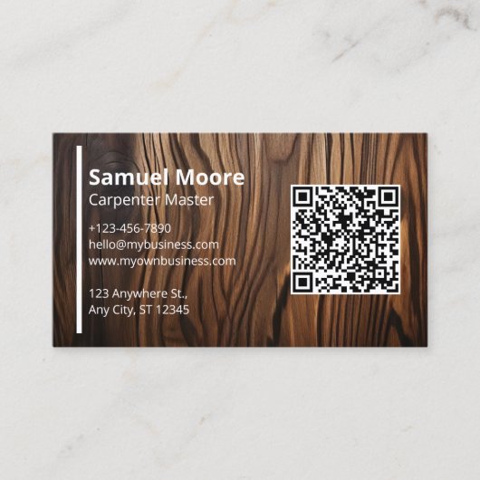 Carpenter mannelijk ontwerp visitekaartje (Voorkant)