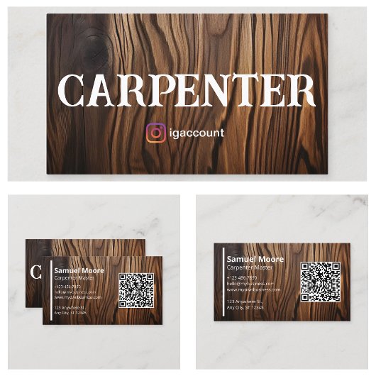 Carpenter mannelijk ontwerp visitekaartje
