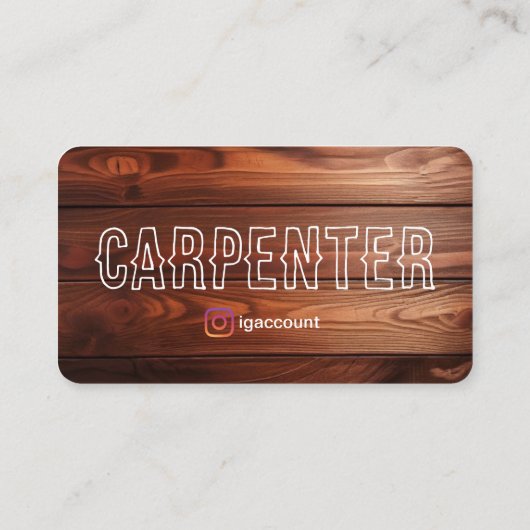 Carpenter Master Design Hout Visitekaartje (Achterkant)