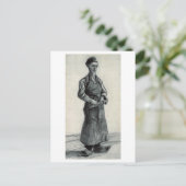 Carpenter met Apron, Vincent van Gogh Briefkaart (Staand voorkant)