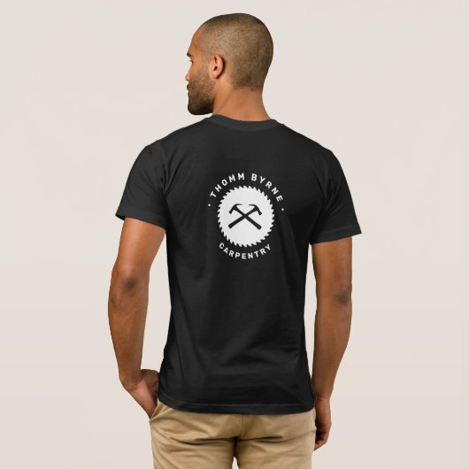 Carpenter multiplex constructie zwart t-shirt (Achterkant volledig)