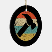 Carpenter Retro Hammer Keramisch Ornament (Rechts)