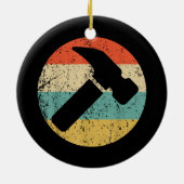 Carpenter Retro Hammer Keramisch Ornament (Achterkant)