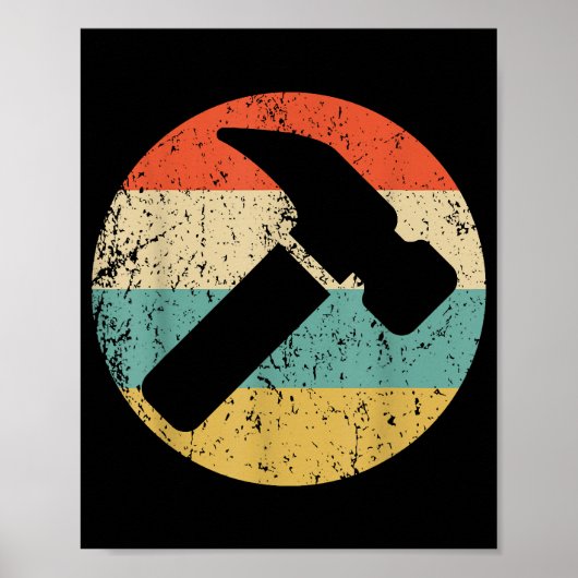 Carpenter  Retro Hammer Poster (Voorkant)