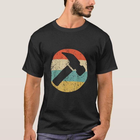 Carpenter Retro Hammer T-shirt (Voorkant)