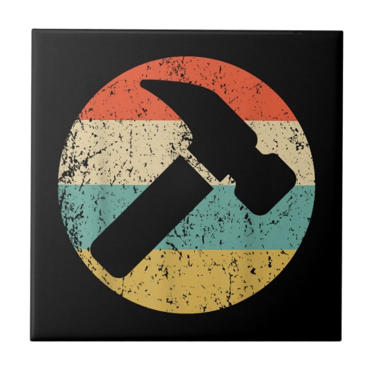 Carpenter  Retro Hammer Tegeltje (Voorkant)