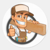 Carpenter Ronde Sticker (Voorkant)