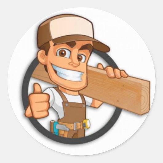 Carpenter Ronde Sticker (Voorkant)