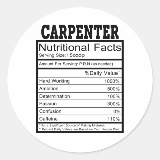 Carpenter Ronde Sticker (Voorkant)