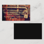 Carpenter Rustisch houten antiek brassluis Visitekaartje (Voorkant / Achterkant)