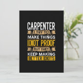 Carpenter Sarcastic Graphic Funny Carpentry Aankondiging (Staand voorkant)
