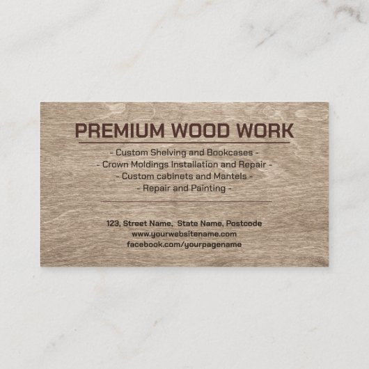 Carpenter Services coole logo-tekst Visitekaartje (Achterkant)