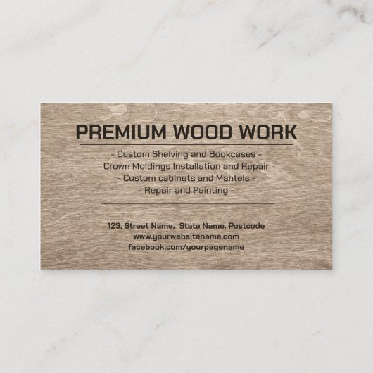 Carpenter Services coole logo-tekst Visitekaartje (Achterkant)