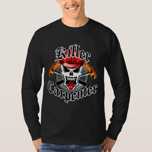 Carpenter Skull met rood, hard Pet T-shirt (Voorkant)