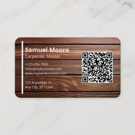 Carpenter Steekproefmodel Ontwerp Commercieel Visitekaartje (Voorkant)