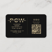 Carpenter Timmerwerk Zwart Goud Modern Visitekaartje (Achterkant)