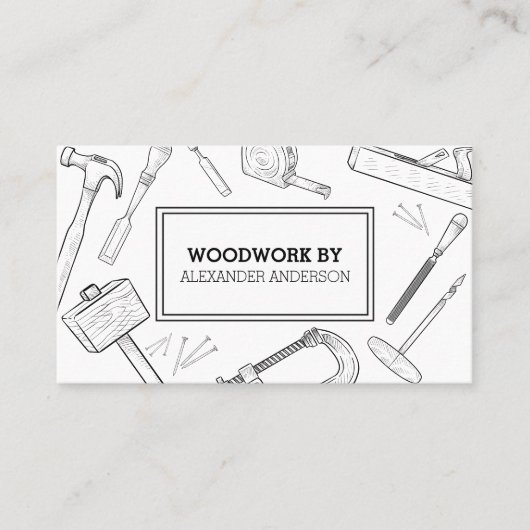 Carpenter Tools Handyman Service QR-code Visitekaartje (Voorkant)